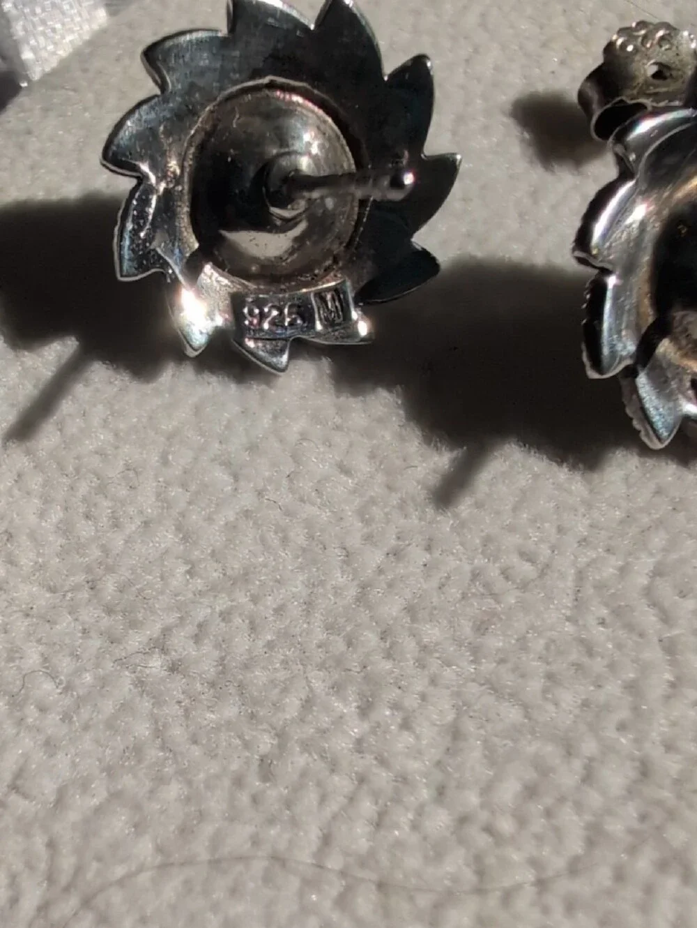 Sterling Silver Marcasite And Grey Pearl Pendant & Earrings Set